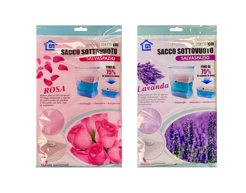 Floral Scented Clothes Storage Compressed Air Vacuum Bag 70 x 110cm Assorted Scents 7845 (Parcel Rate)