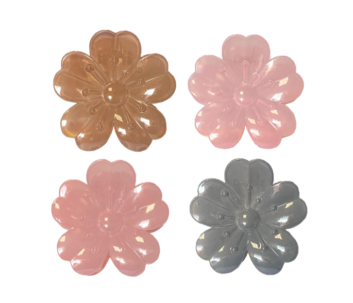 Plastic Tropical Flower Hair Claw Clip 8cm Assorted Colours 8068 (Parcel Rate)
