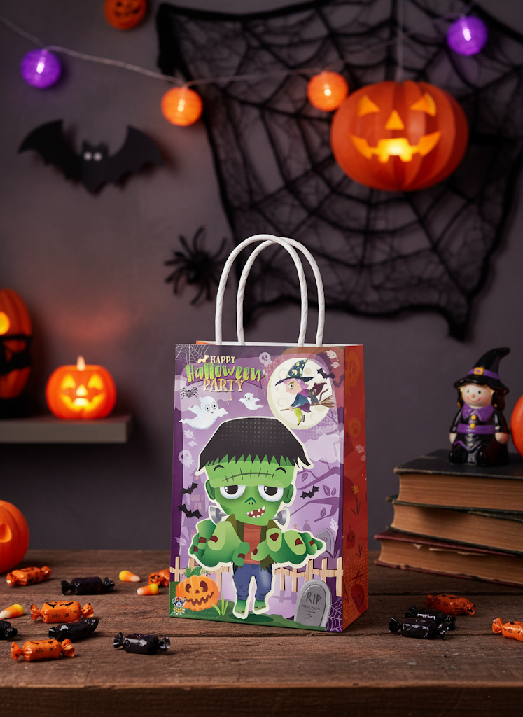 Halloween Paper Party Bag with Handles V88316 (Parcel Rate)