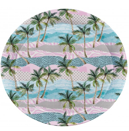 Melamine Round Serving Tray Size 2 Assorted Designs ALB1830 (Parcel Rate)