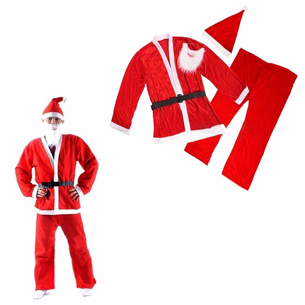 Father Christmas Santa Claus Christmas 4 Piece Costume Suit One Size 4629 / 1762 (Parcel Rate)