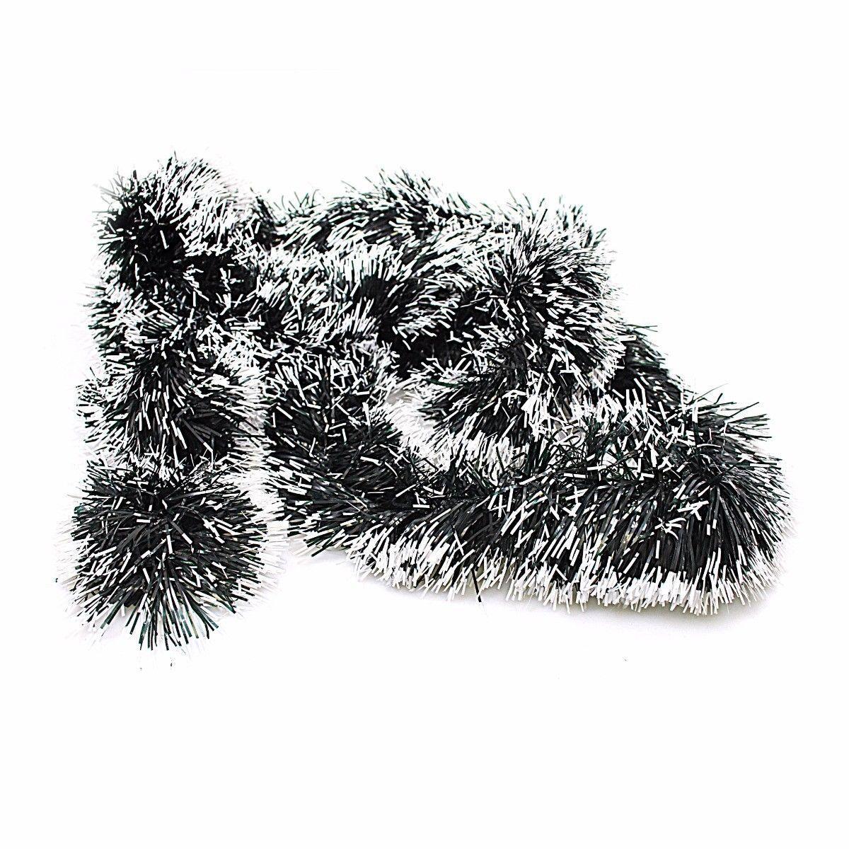 Luxury Christmas Tree Garland Tinsel Dark Green with Coloured Ends 2M 5339 (Parcel Rate)