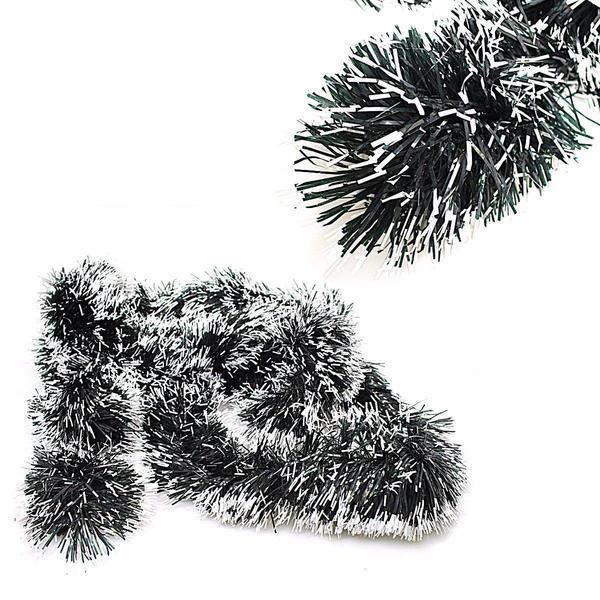 Luxury Christmas Tree Garland Tinsel Dark Green with Coloured Ends 2M 5339 (Parcel Rate)