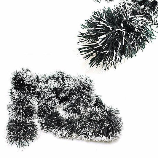 Luxury Christmas Tree Garland Tinsel Dark Green with Coloured Ends 2M 5339 (Parcel Rate)