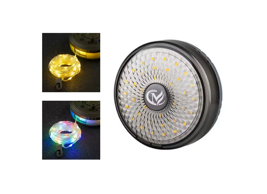 2 in 1 Retractable USB Camping Fairy String Light on Wind Up Roll 10m 8044 (Parcel Rate)