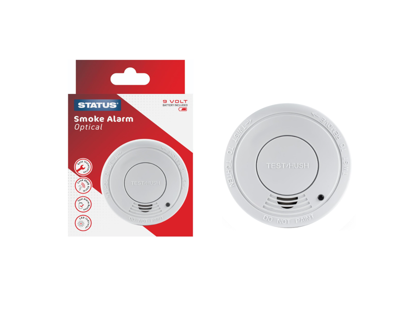 Status Home Photoelectric Smoke Alarm 9 Volt 9VDCPESA5 (Large Letter Rate)