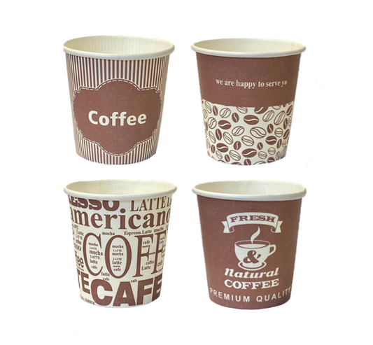 Single Wall Paper Cups 4oz Pack of 25 Assorted Designs GAD0425 (Parcel Rate)