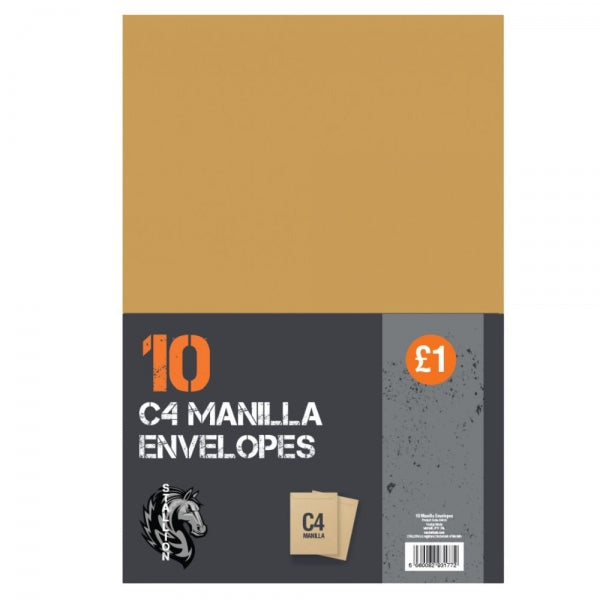 C4 Manila Envelopes Pack of 10 A2435 (Large Letter Rate)