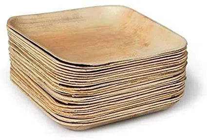 Biodegradable Disposable Square Areca Palm Leaf Plates 6" Pack of 25 EC0386 (Parcel Rate) (Copy)