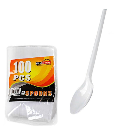 Reusable Small Plastic  Teaspoons Pack of 100 BB5613 / 19592 / THL9583 (Parcel Rate)
