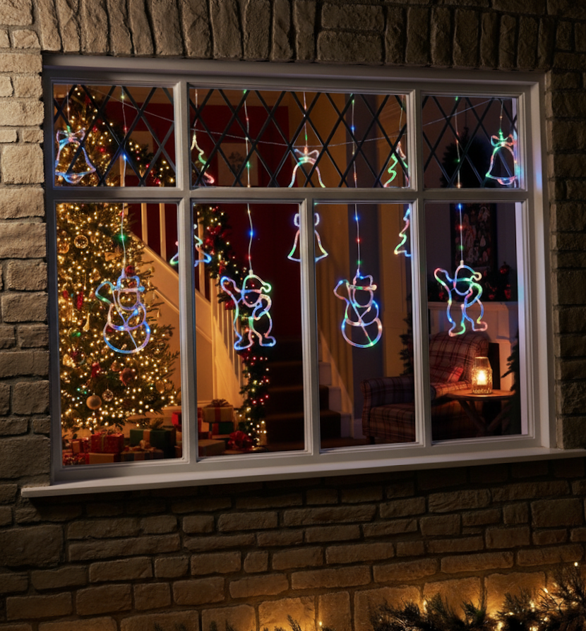 Christmas Hanging Plastic Light Up Indoor Window Decoration Star Design 40cm Assorted Light Colours 8079 (Parcel Rate)