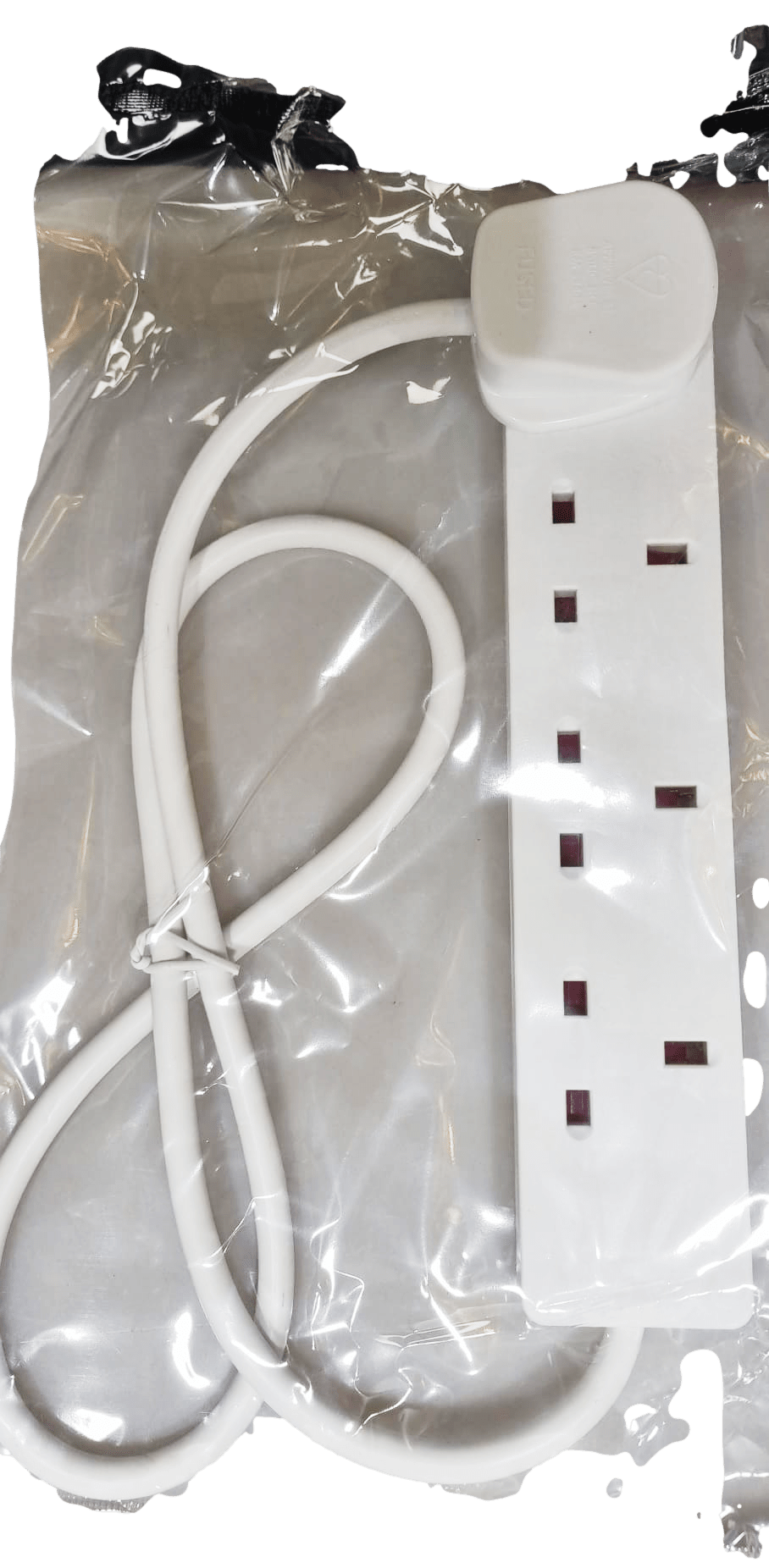4 Way UK 3 Pin Plug Surge Protected Extension Lead 1 Metre 4WS1M20/ST-85A  A (Parcel Rate)p