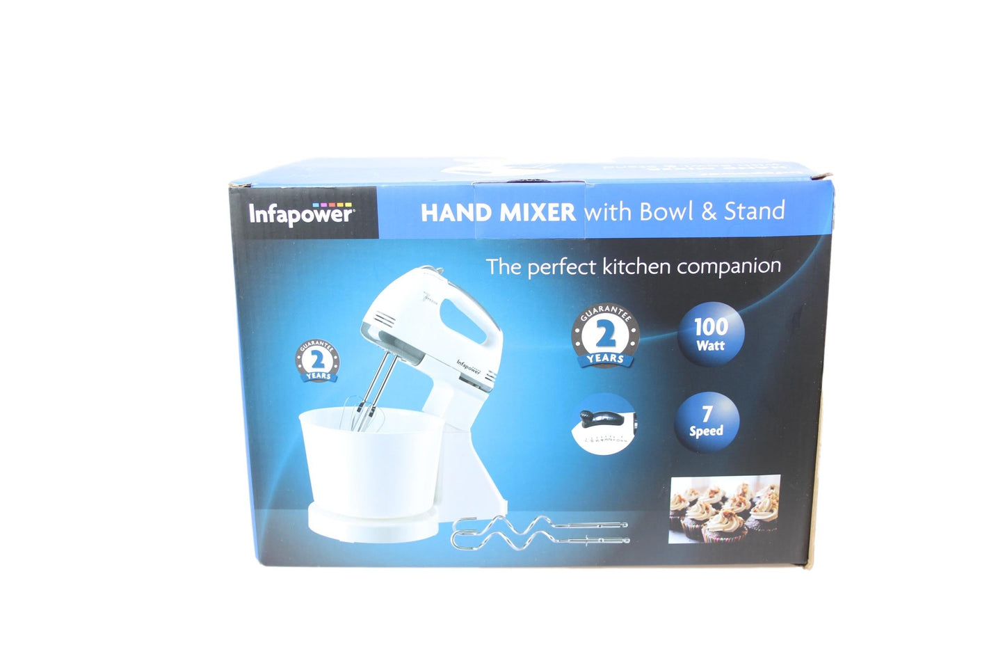 The Perfect Kitchen Companion Hand Mixer With Bowl And Stand 2.0L Bowl With An Efficient Cooling System 19x25cm X102 (Parcel Rate)