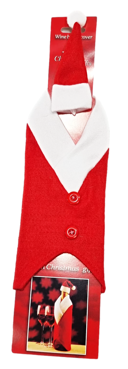 Christmas Santa Wine Bottle Cover 25 cm 1752 (Parcel Rate)